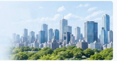 都市と公園の風景